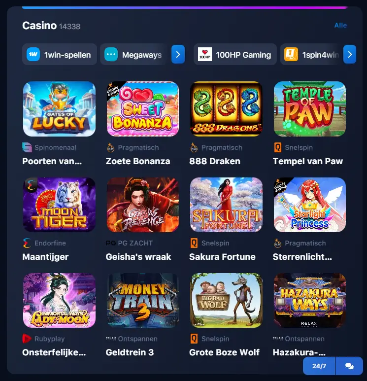1Win Casino spellen